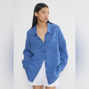 Aritzia Linen Blend Button-Down